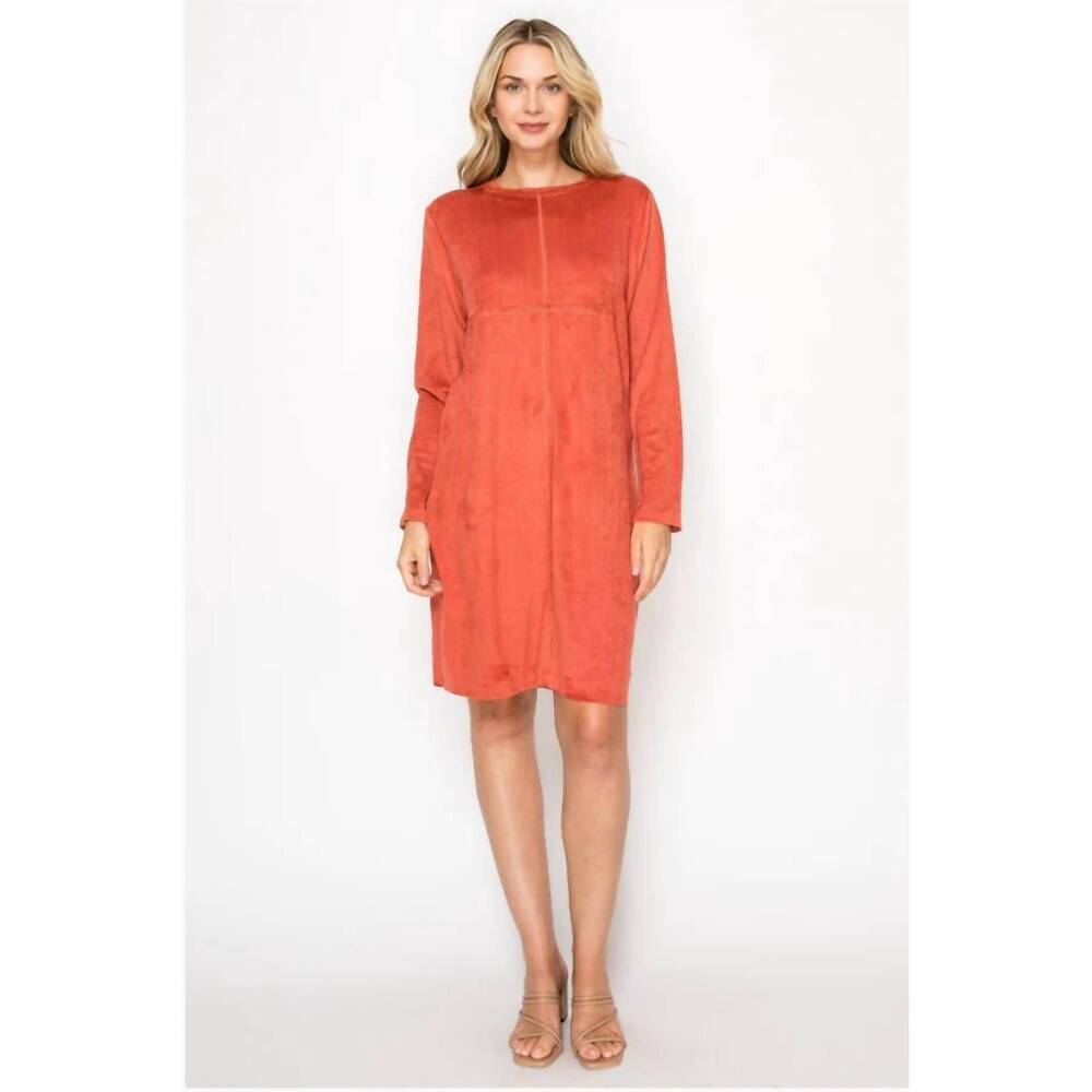 NEW JOH aurora round neck dress in brick
